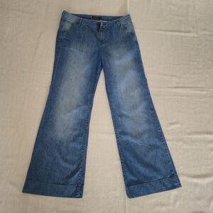 Massimo Dutti Flare Light Weight Jeans, Wide Leg Blue Women's Denim